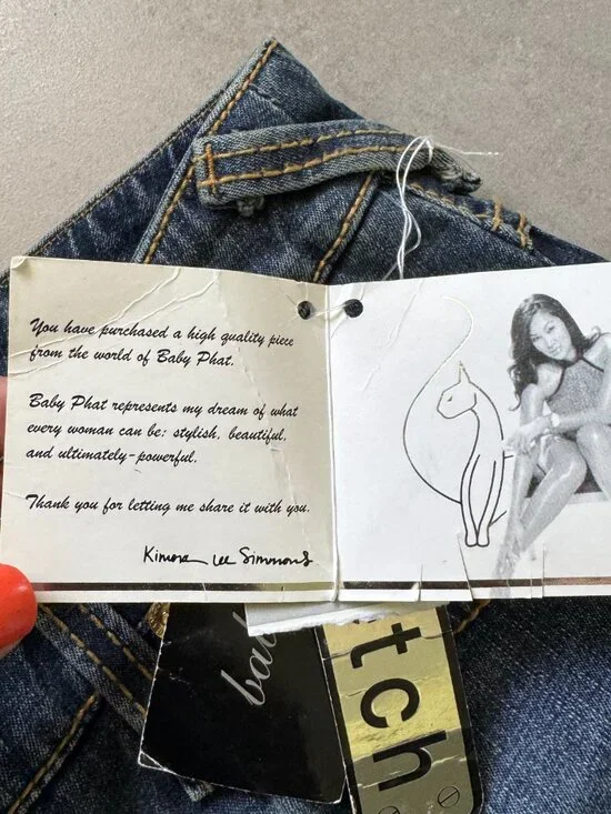 Baby Phat Y2K Jeans Size 1 Dark Wash Low Rise Cat Logo NWT - Picture 8 of 16